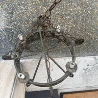 Lampadario ferro battuto