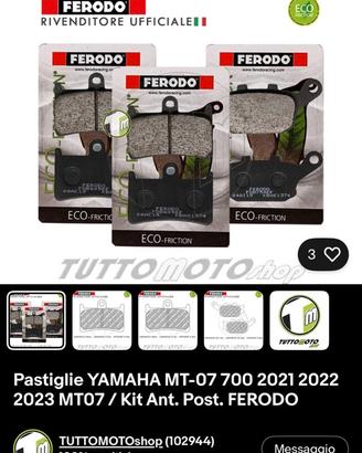 Pastiglie freni MT07