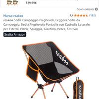 COPPIA SEDIE PIEGHEVOLI PORTATILI