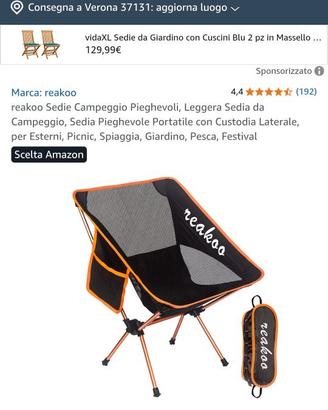 COPPIA SEDIE PIEGHEVOLI PORTATILI