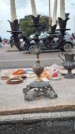 due candelabri in bronzo del 1920/1930