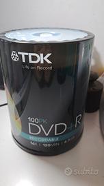 confezione da 100 dischi DVD+R vergini  TDK.