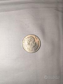 Moneta rara R4 1 Lira Umberto I 1883 in argento