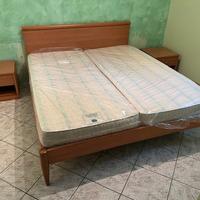 Letto matrimoniale comodini doghe 2 materassi sing