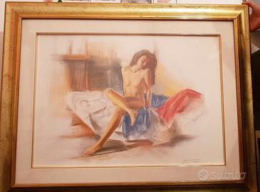 Dipinto Originale a Pastello "Modella in posa"