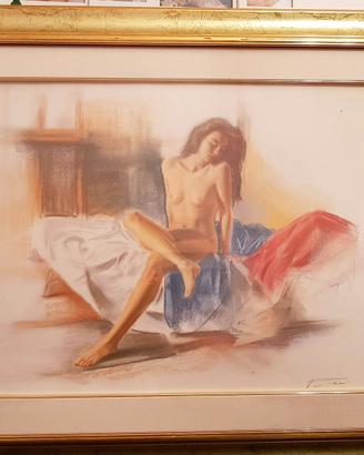 Dipinto Originale a Pastello "Modella in posa"