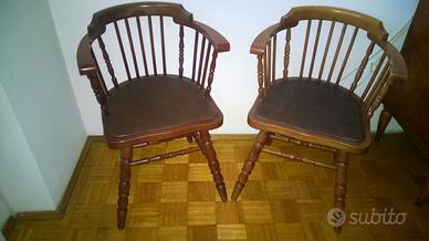 2 POLTRONCINE IN LEGNO STILE VECCHIA MARINA