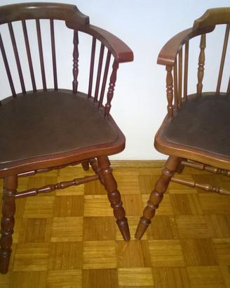 2 POLTRONCINE IN LEGNO STILE VECCHIA MARINA