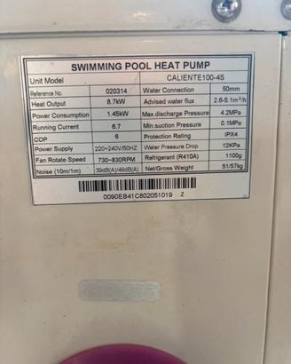 Pompa di calore piscina