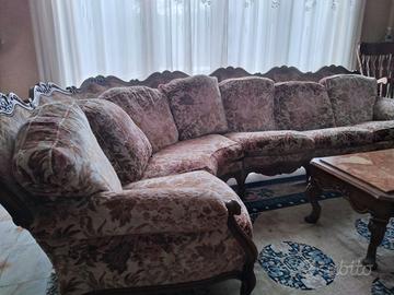 Salotto Rinascimento Veneziano Mogano/velluto 7p.