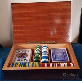 Scatola in legno porta carte e fiches