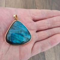 gioiello oro 18 carati con labradorite artigianale