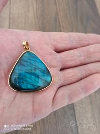gioiello oro 18 carati con labradorite artigianale