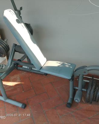 panca da palestra più pesi 
