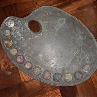 Antico set da pittore plein air in metallo