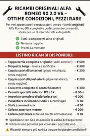 🔧 Ricambi originali Alfa Romeo 90 