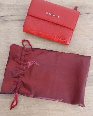 Portafoglio medio Coccinelle - Rosso in vera pelle