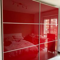 ARMADIO SCORREVOLE ROSSO MODERNO