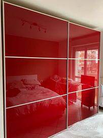 ARMADIO SCORREVOLE ROSSO MODERNO