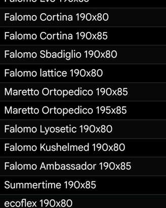 Materassi singoli nuovi varie misure