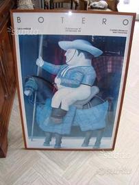 Quadro Botero con cornice legno e vetro 105x73 cm