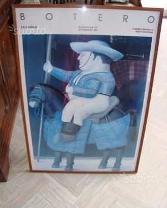 Quadro Botero con cornice legno e vetro 105x73 cm
