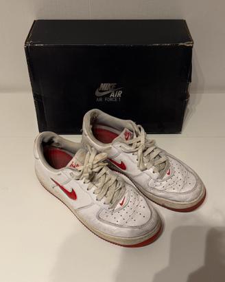 Nike Air Force 1 Low Bianco/Rosso - Tg 42