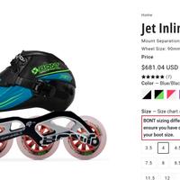 Pattini di velocità Bont Jet completi di piastra