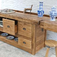 Banco falegname vecchio originale, riadattato