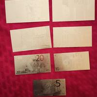 "EURO" 7 BANCONOTE LAMINATI IN ORO