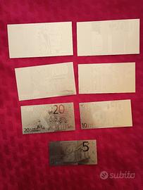 "EURO" 7 BANCONOTE LAMINATI IN ORO