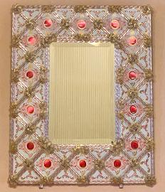 SPECCHIO DI MURANO CON SMALTI ED ORO ZECCHINO