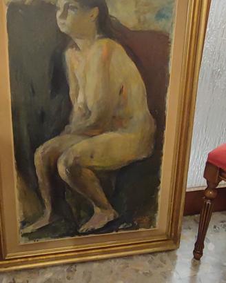 Olio su tela - Nudo di donna - Rubens Capaldo
