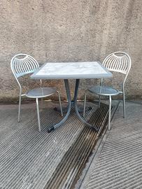 TAVOLINI DA ESTERNO + SEDIE IN METALLO