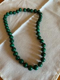 Filo perle Malachite vintage  52cm