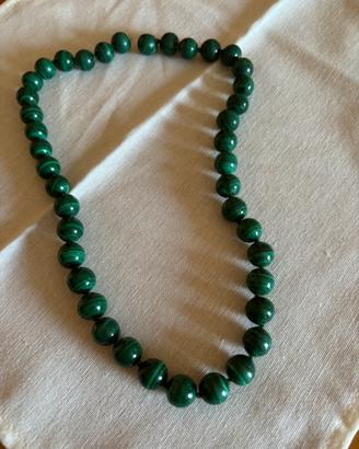 Filo perle Malachite vintage  52cm