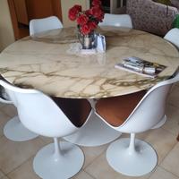 Tavolo rotondo marmo calacatta oro