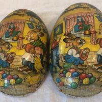 Uovo di pasqua decorativo cartone anni 40 ddr