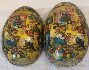 Uovo di pasqua decorativo cartone anni 40 ddr