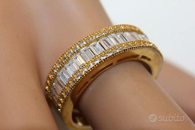 Stupendo anello oro su argento pietre CZ