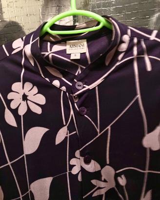 Camicia prugna  ARMANI COLLEZIONI seta 100%