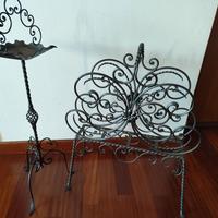Portariviste e posacenere ferro battuto 