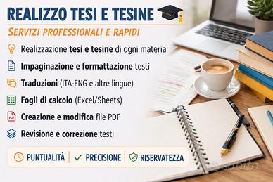 Tesi, Documenti, WORD, PDF, EXCEL, Traduzioni