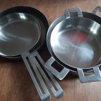 5 pentole in acciaio inox, in blocco