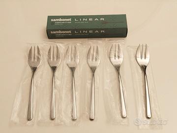 Sambonet Linear confezione 6 forchettine da dolce 