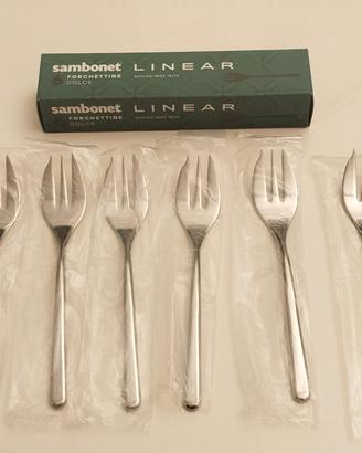 Sambonet Linear confezione 6 forchettine da dolce 