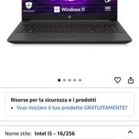 Compiter portatile hp intel i5 16/256