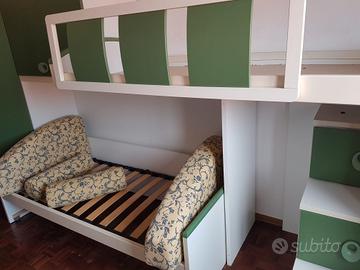 cameretta per ragazzi a tre posti letto