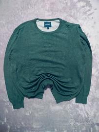 pullover girocollo verde scuro tg L blooker cotone