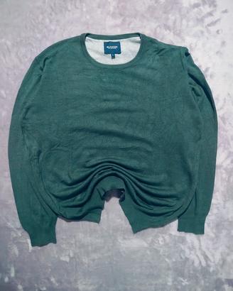 pullover girocollo verde scuro tg L blooker cotone